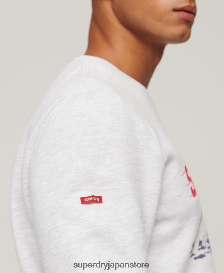 ヴィンテージシティスーベニアクルースウェットシャツ 男性 Superdry 衣類 ライトグレー 2J62PZ550