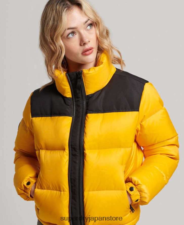 スポーツスタイルのコードパファージャケット 女性 Superdry 衣類 黄色 2J62PZ5511