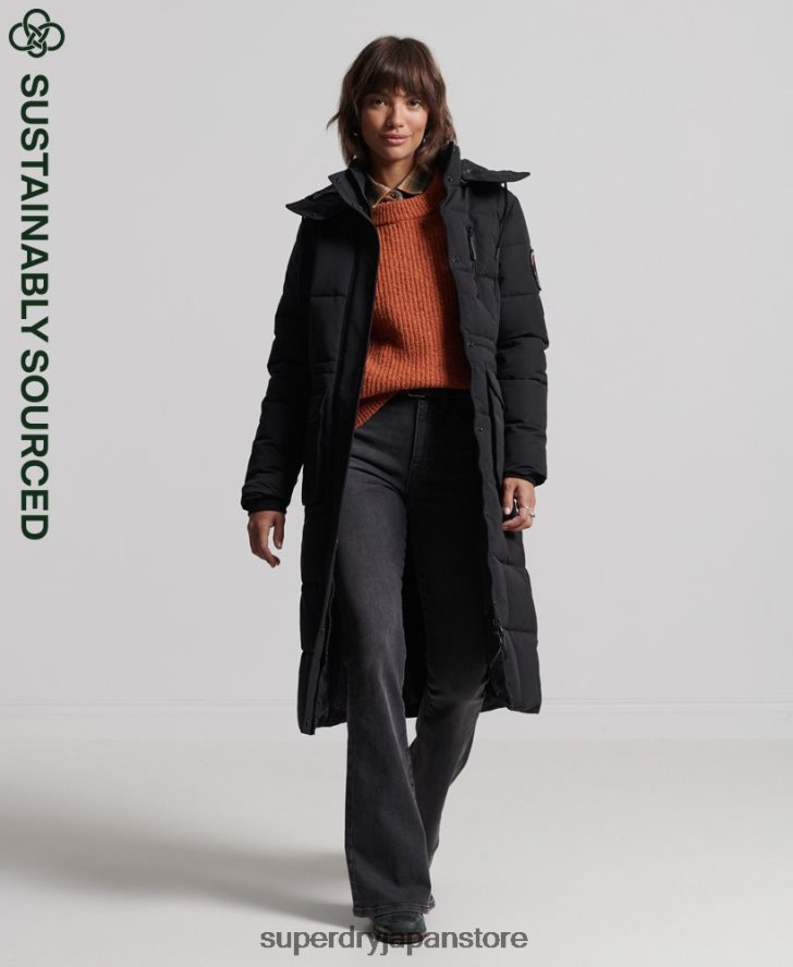 延縄エベレストコート 女性 Superdry 衣類 黒 2J62PZ5512