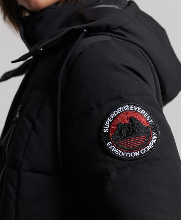 延縄エベレストコート 女性 Superdry 衣類 黒 2J62PZ5512