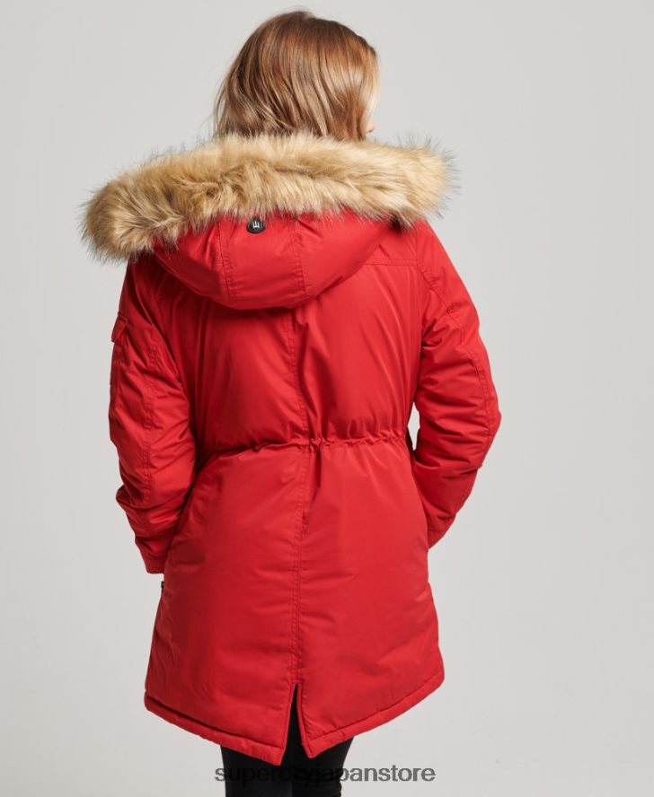 ナダレ マイクロファイバー パーカー コート 女性 Superdry 衣類 赤 2J62PZ5513