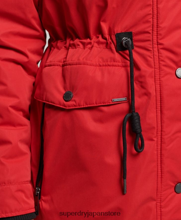 ナダレ マイクロファイバー パーカー コート 女性 Superdry 衣類 赤 2J62PZ5513