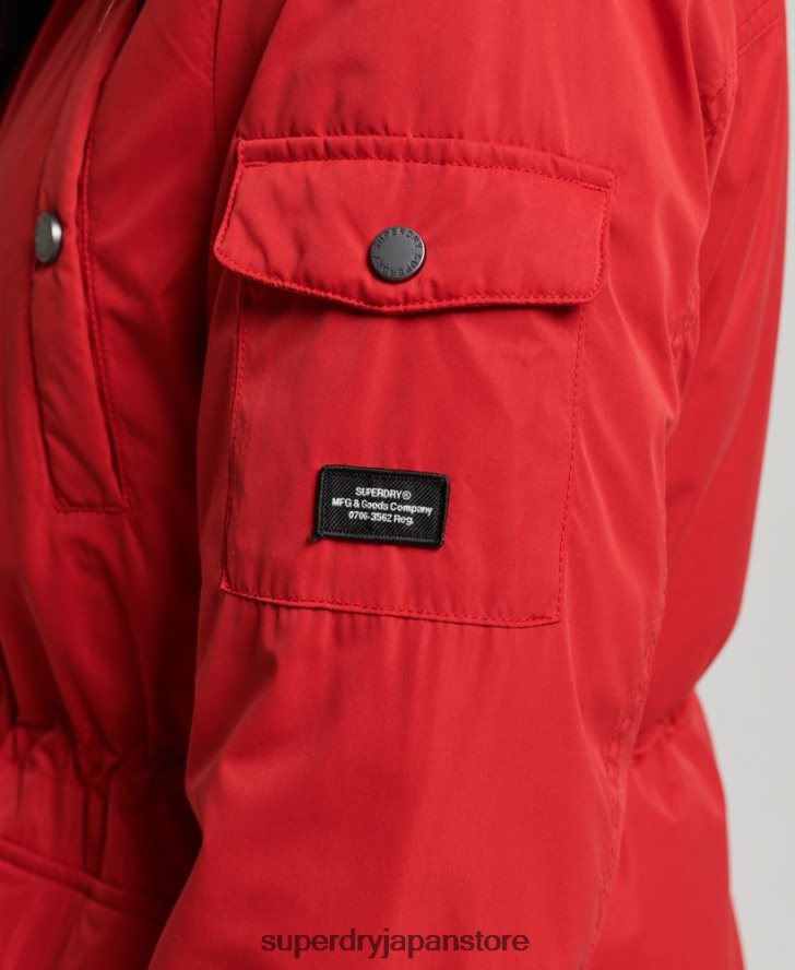 ナダレ マイクロファイバー パーカー コート 女性 Superdry 衣類 赤 2J62PZ5513