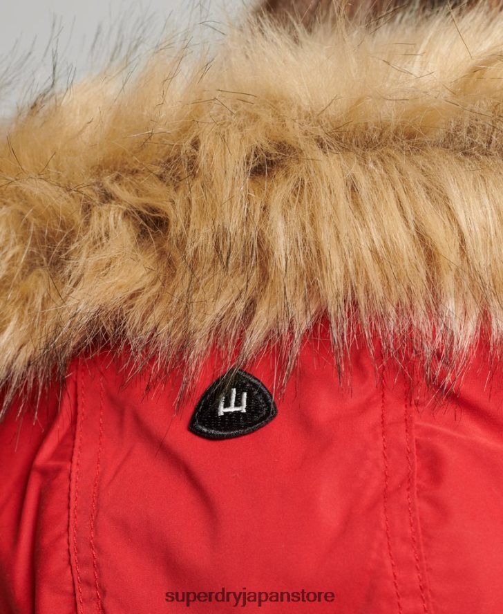 ナダレ マイクロファイバー パーカー コート 女性 Superdry 衣類 赤 2J62PZ5513