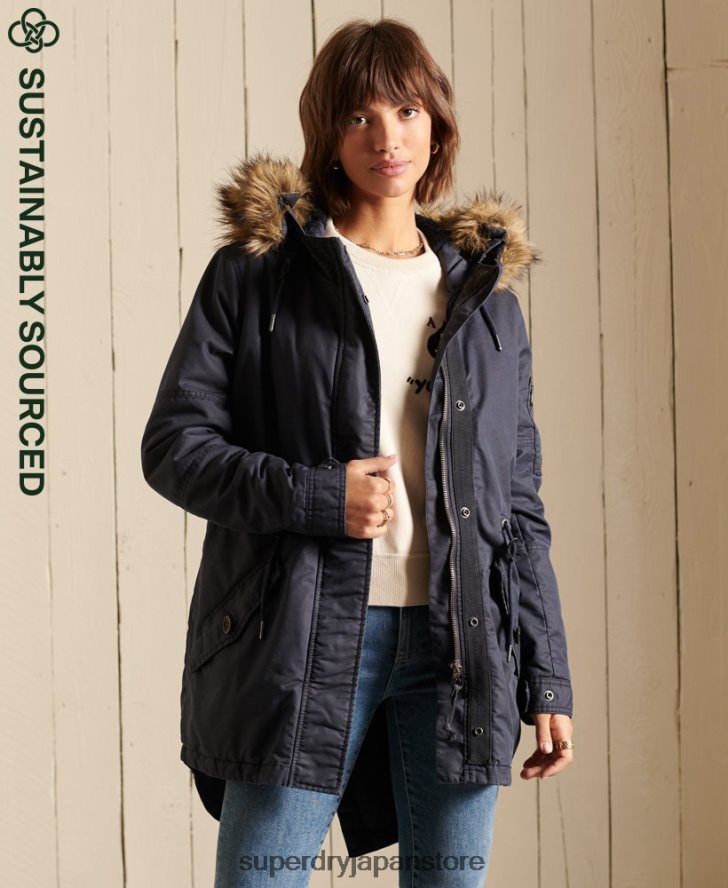 ミリタリーフィッシュテールパーカーコート 女性 Superdry 衣類 青 2J62PZ5515