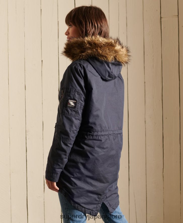 ミリタリーフィッシュテールパーカーコート 女性 Superdry 衣類 青 2J62PZ5515