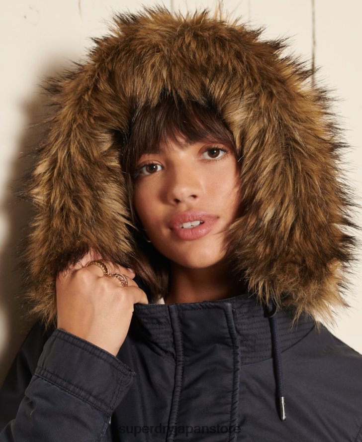ミリタリーフィッシュテールパーカーコート 女性 Superdry 衣類 青 2J62PZ5515