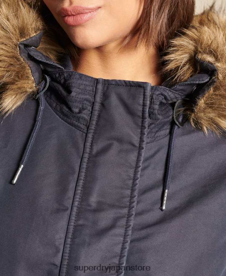 ミリタリーフィッシュテールパーカーコート 女性 Superdry 衣類 青 2J62PZ5515