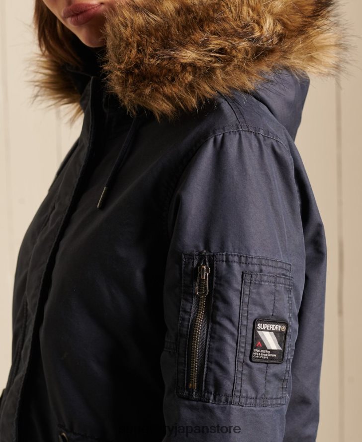 ミリタリーフィッシュテールパーカーコート 女性 Superdry 衣類 青 2J62PZ5515