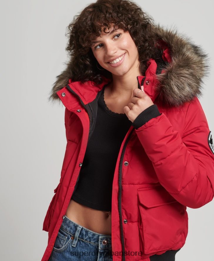 エベレスト エラ ボンバー ジャケット 女性 Superdry 衣類 赤 2J62PZ5517
