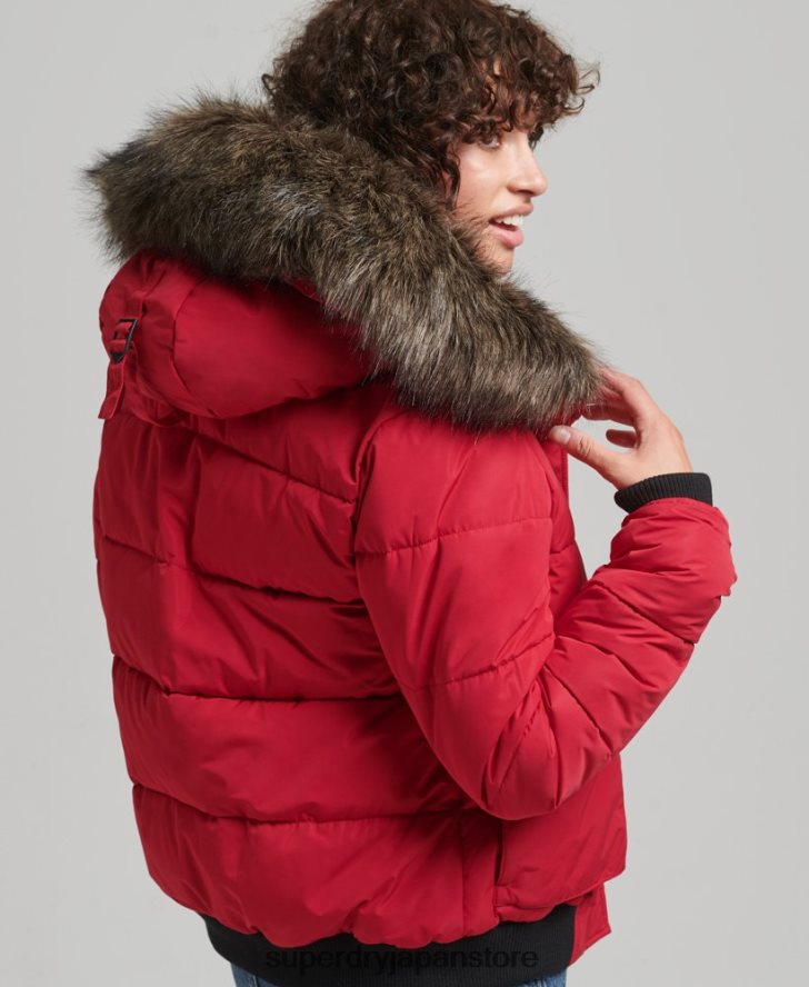 エベレスト エラ ボンバー ジャケット 女性 Superdry 衣類 赤 2J62PZ5517
