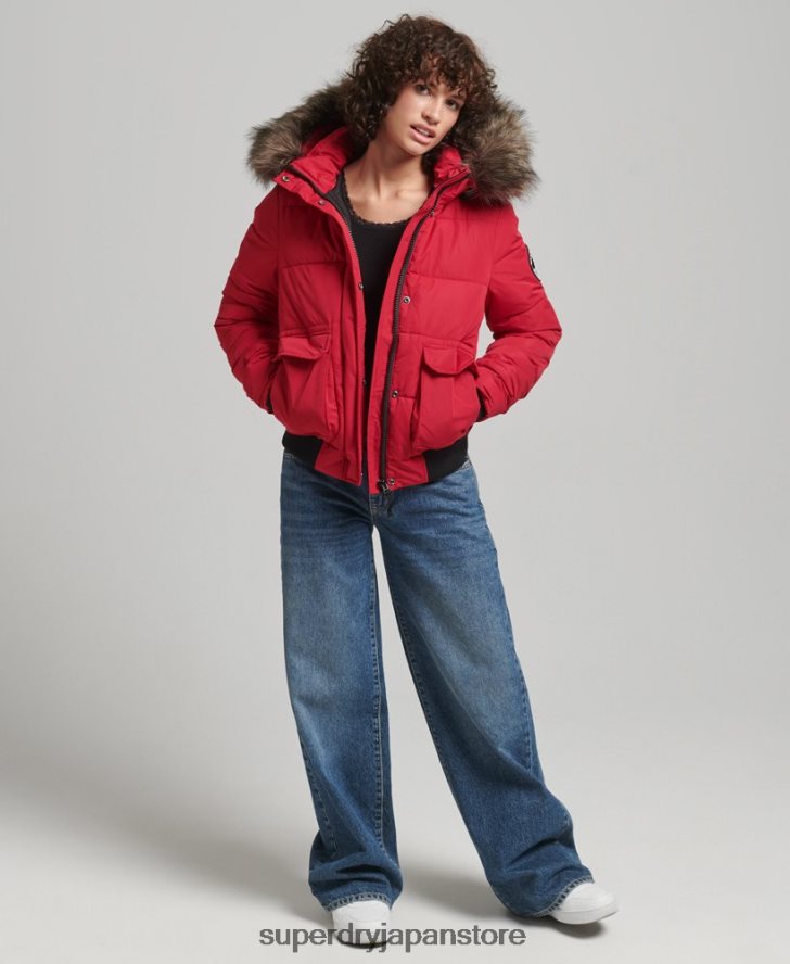 エベレスト エラ ボンバー ジャケット 女性 Superdry 衣類 赤 2J62PZ5517