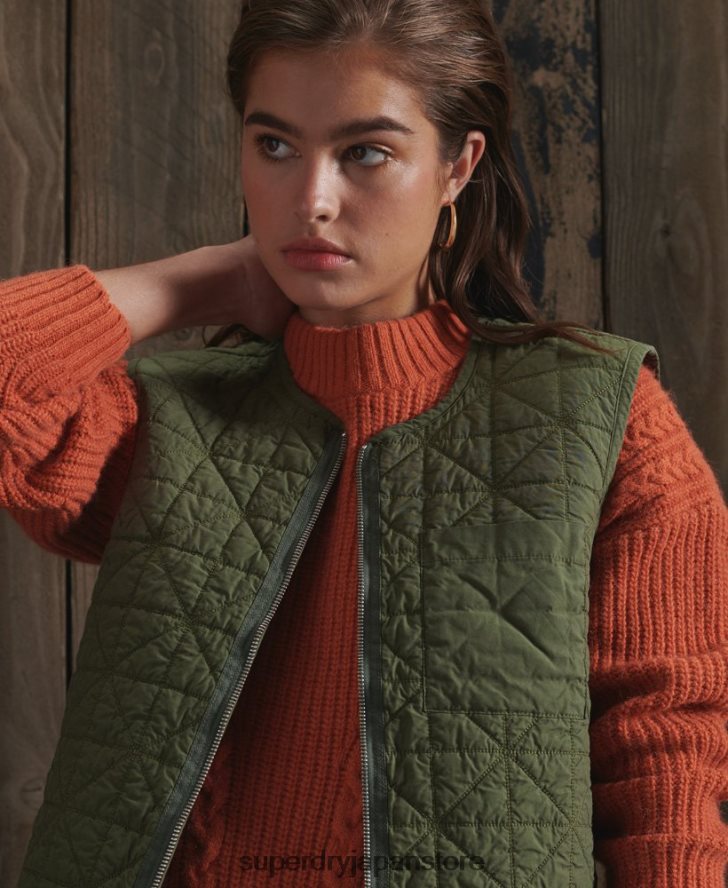 限定版ドライライナーベスト 女性 Superdry 衣類 カーキ 2J62PZ5518