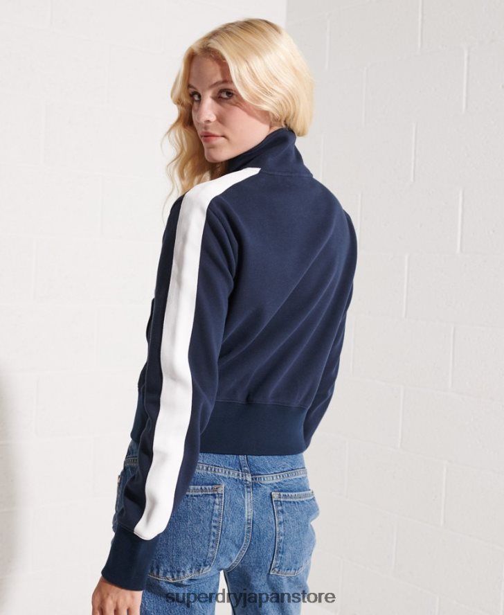 コードストライプ トラックジャケット 女性 Superdry 衣類 海軍 2J62PZ5519