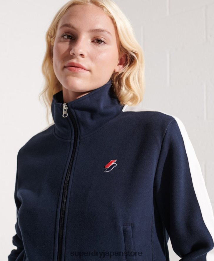 コードストライプ トラックジャケット 女性 Superdry 衣類 海軍 2J62PZ5519