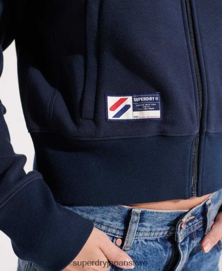 コードストライプ トラックジャケット 女性 Superdry 衣類 海軍 2J62PZ5519
