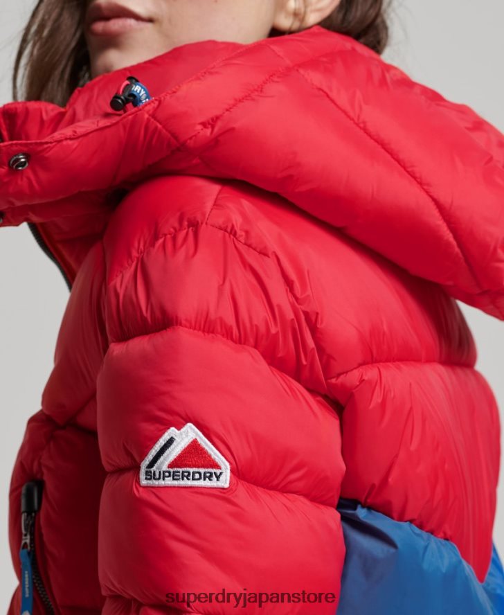 フジ クロップド フード付きジャケット 女性 Superdry 衣類 赤 2J62PZ5525