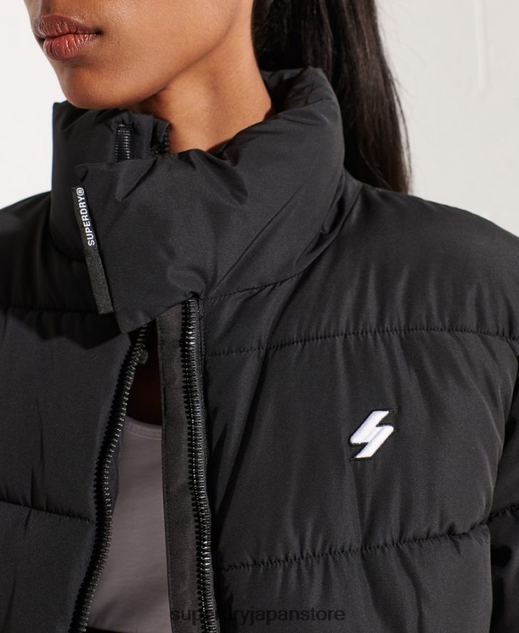 延縄スポーツダウンジャケット 女性 Superdry 衣類 黒 2J62PZ5527