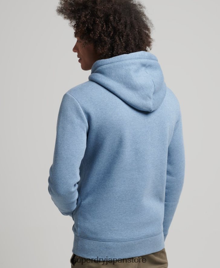 オーガニックコットン エッセンシャル ロゴ パーカー 男性 Superdry 衣類 ライトブルー 2J62PZ552