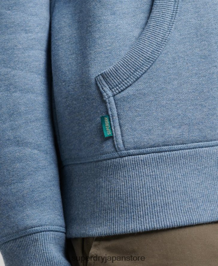 オーガニックコットン エッセンシャル ロゴ パーカー 男性 Superdry 衣類 ライトブルー 2J62PZ552