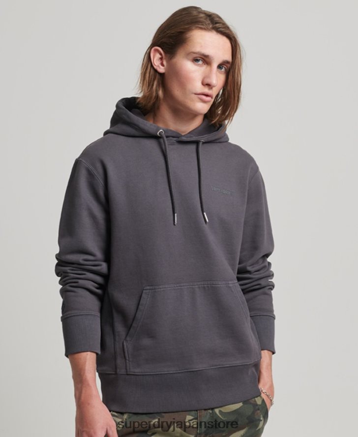 エッセンシャル オーバーダイ パーカー 男性 Superdry 衣類 濃い灰色 2J62PZ553