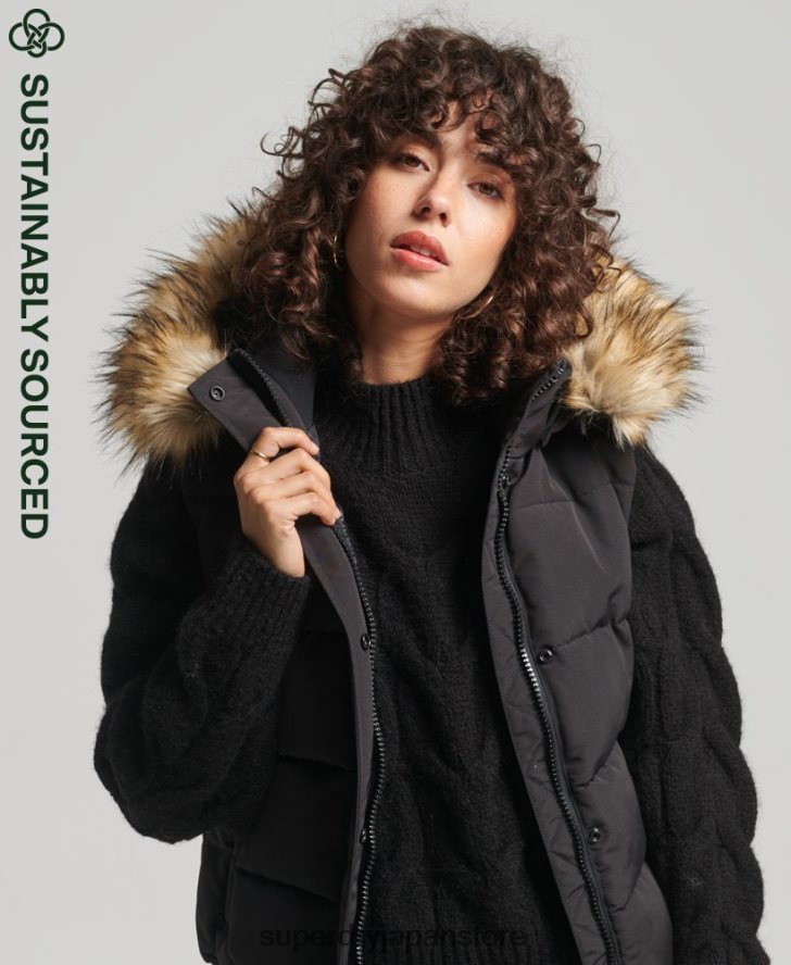 エラ ジレ 女性 Superdry 衣類 黒 2J62PZ5533