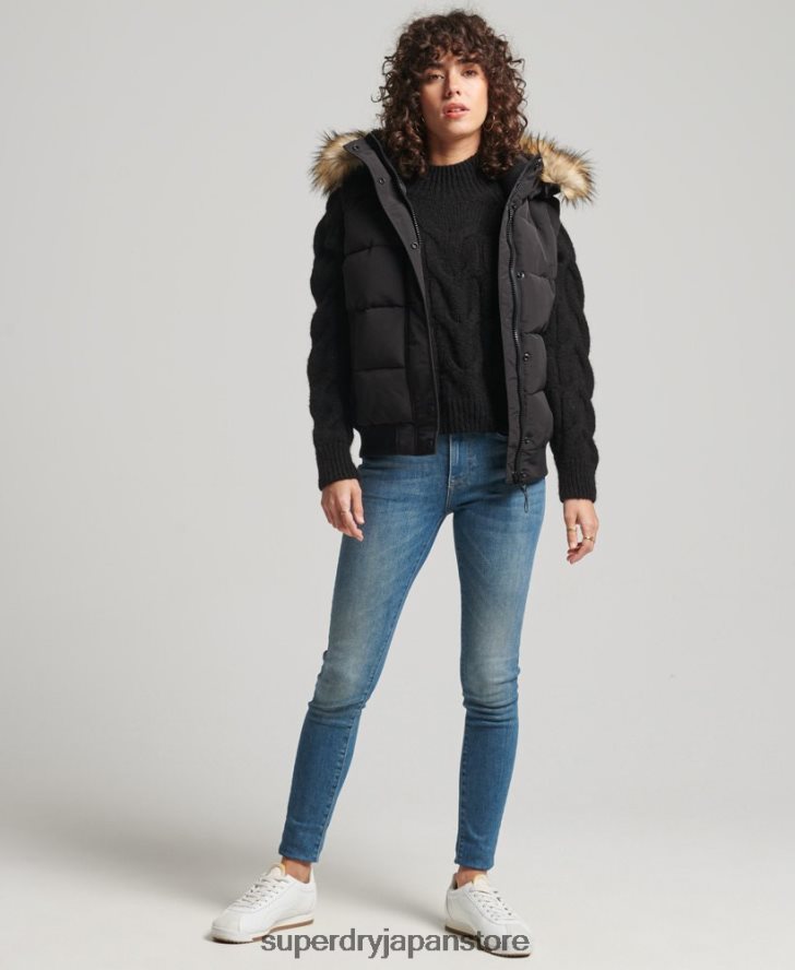 エラ ジレ 女性 Superdry 衣類 黒 2J62PZ5533