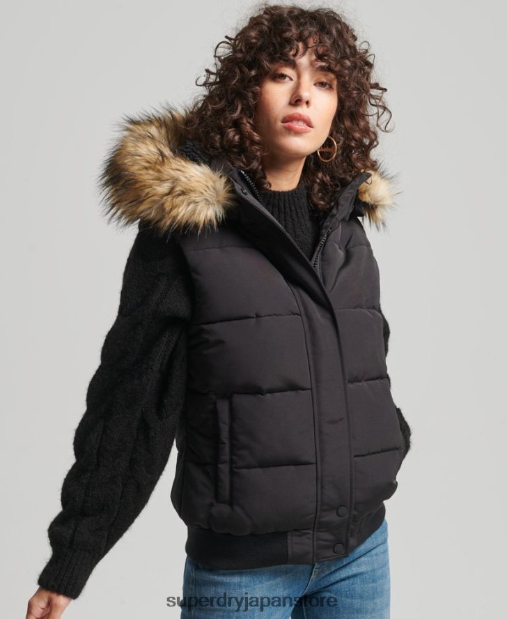 エラ ジレ 女性 Superdry 衣類 黒 2J62PZ5533