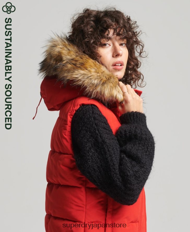 エラ ジレ 女性 Superdry 衣類 赤 2J62PZ5534