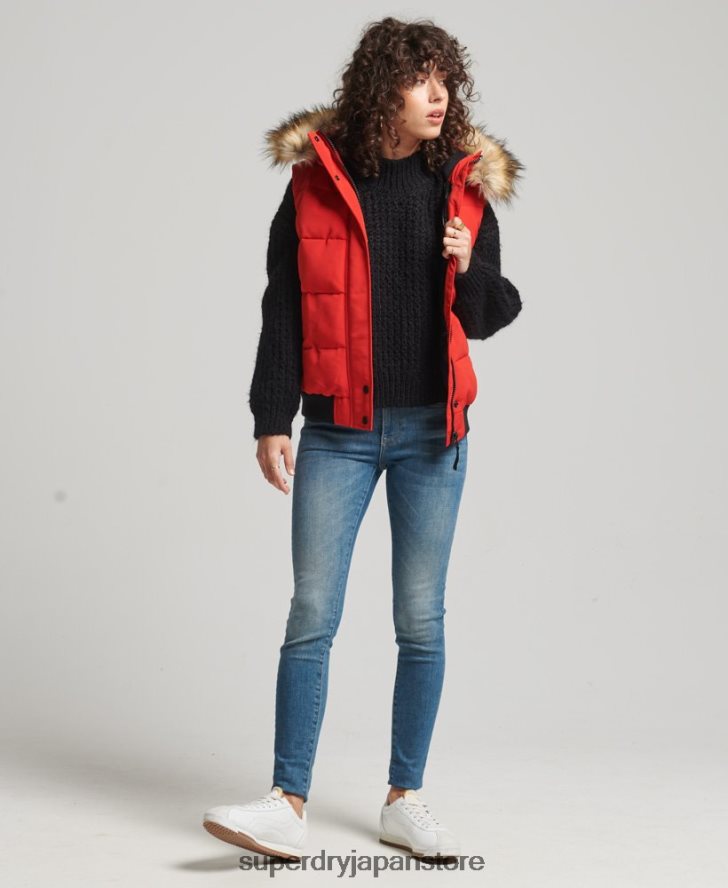 エラ ジレ 女性 Superdry 衣類 赤 2J62PZ5534