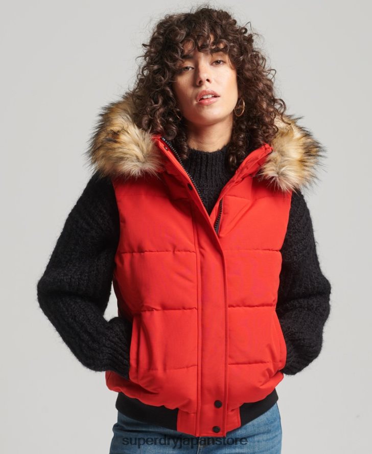エラ ジレ 女性 Superdry 衣類 赤 2J62PZ5534