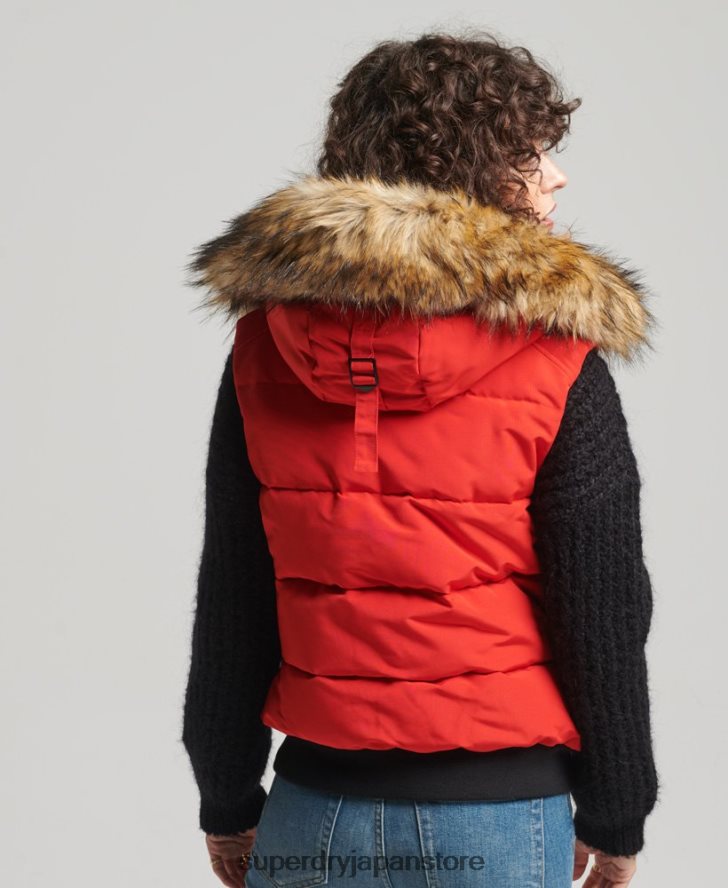 エラ ジレ 女性 Superdry 衣類 赤 2J62PZ5534