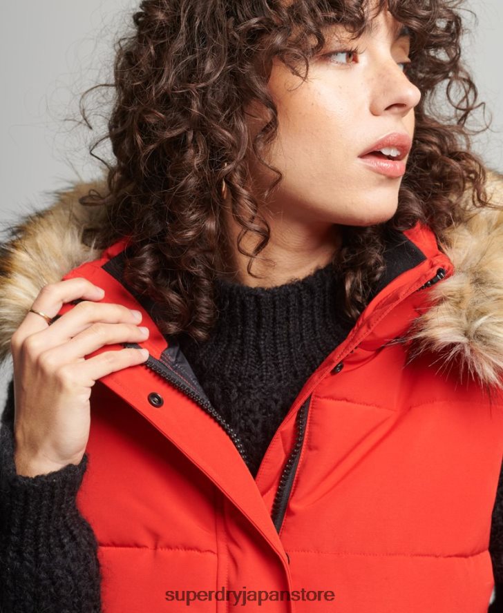 エラ ジレ 女性 Superdry 衣類 赤 2J62PZ5534