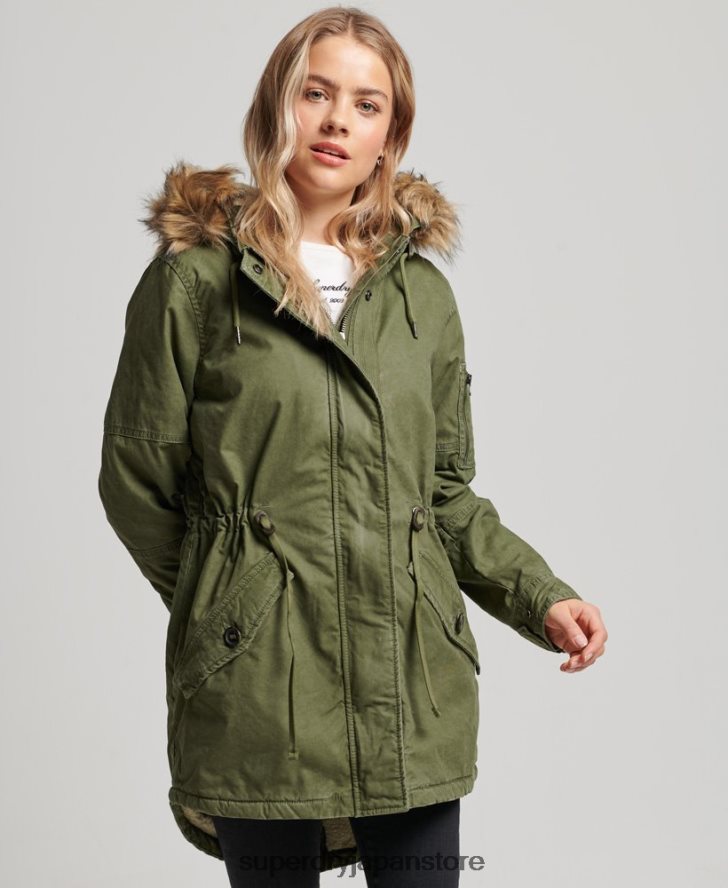 フィールドパーカーコート 女性 Superdry 衣類 緑 2J62PZ5538