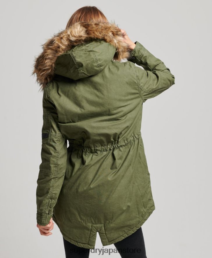 フィールドパーカーコート 女性 Superdry 衣類 緑 2J62PZ5538