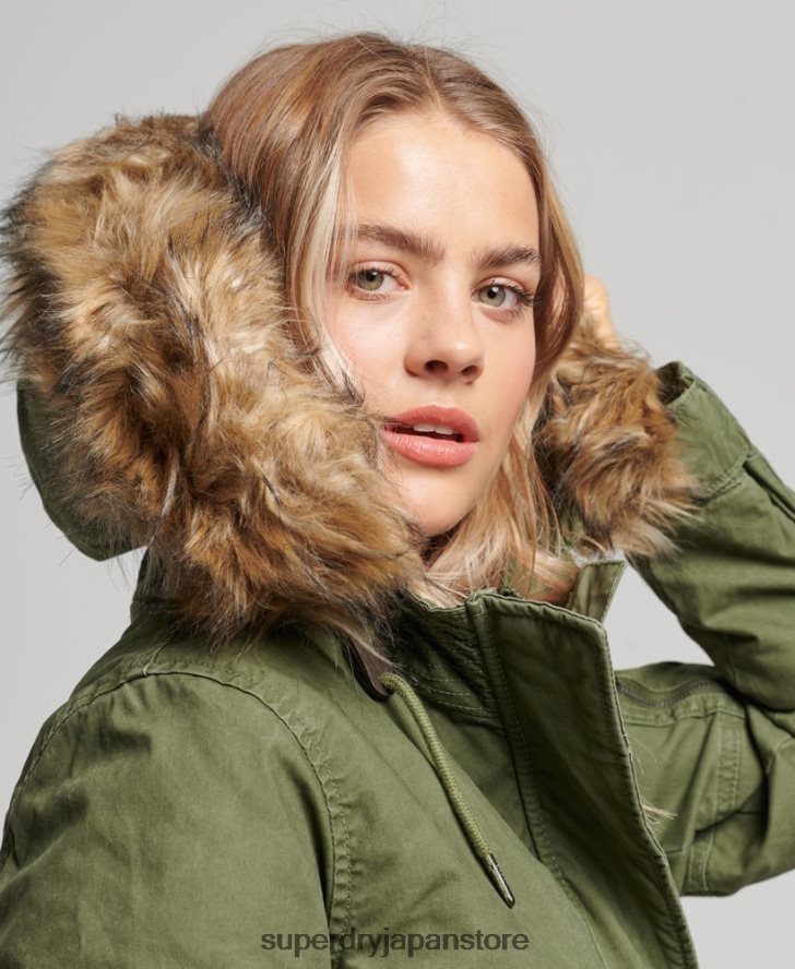 フィールドパーカーコート 女性 Superdry 衣類 緑 2J62PZ5538