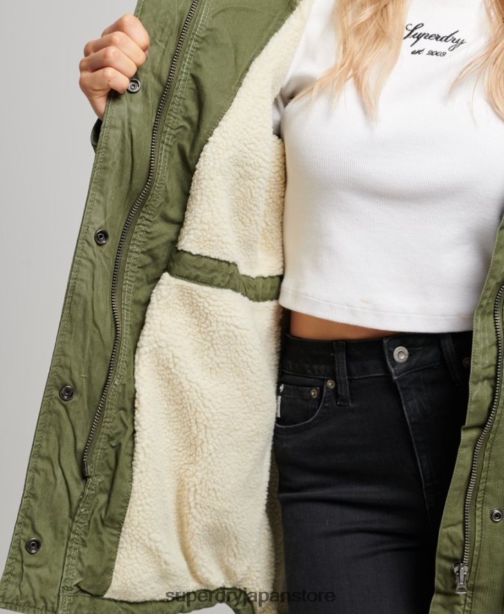 フィールドパーカーコート 女性 Superdry 衣類 緑 2J62PZ5538