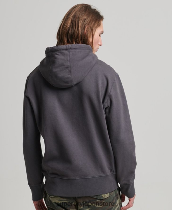 エッセンシャル オーバーダイ パーカー 男性 Superdry 衣類 濃い灰色 2J62PZ553