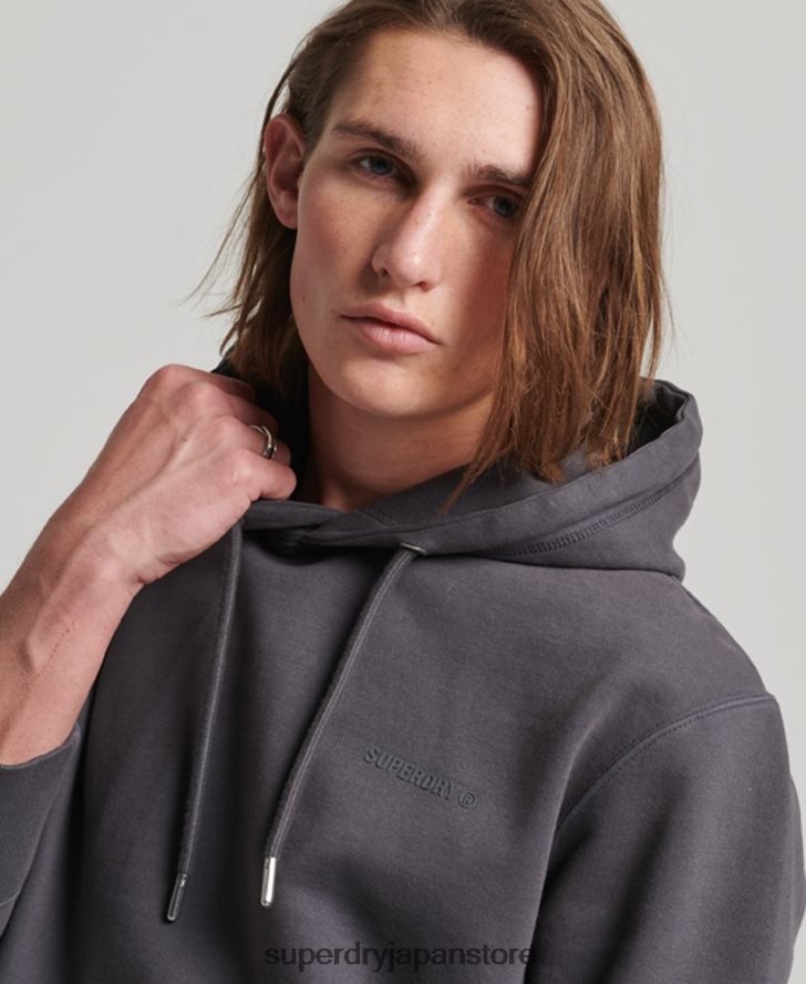 エッセンシャル オーバーダイ パーカー 男性 Superdry 衣類 濃い灰色 2J62PZ553