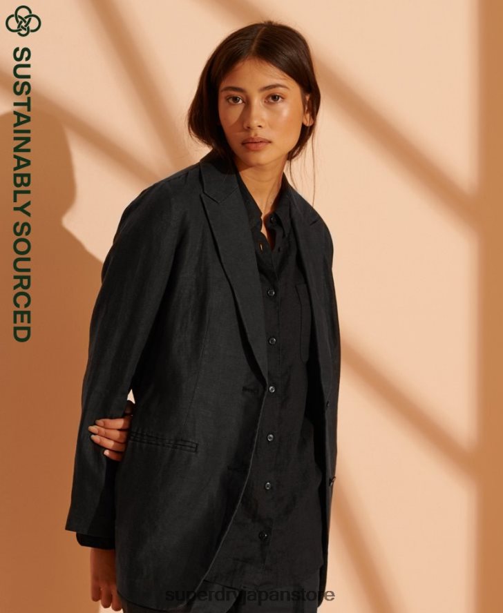 限定版麻ブレザー 女性 Superdry 衣類 黒 2J62PZ5541