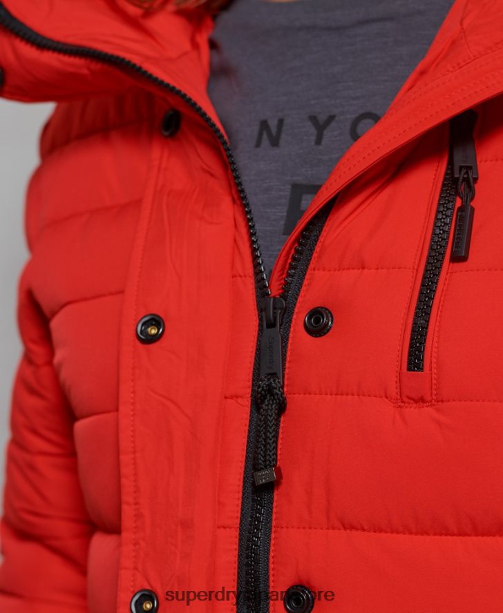 クラシック フェイクファー フジ ジャケット 女性 Superdry 衣類 赤 2J62PZ5542