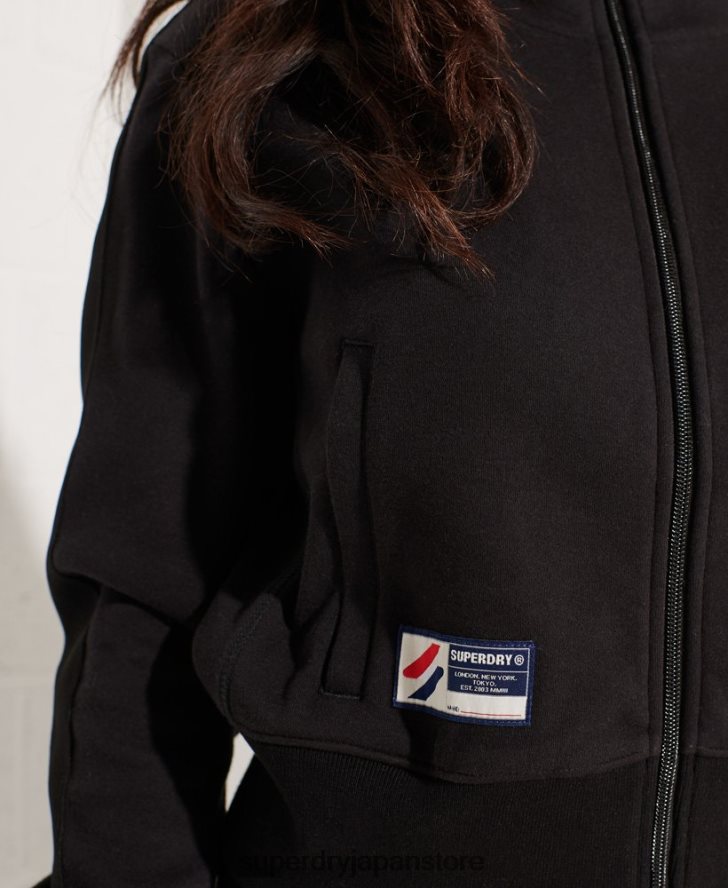 コードストライプ トラックジャケット 女性 Superdry 衣類 黒 2J62PZ5545