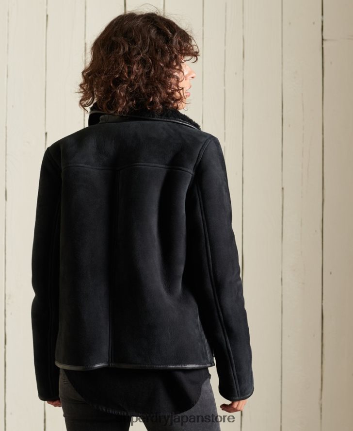 ムートン雑用ジャケット 女性 Superdry 衣類 黒 2J62PZ5546
