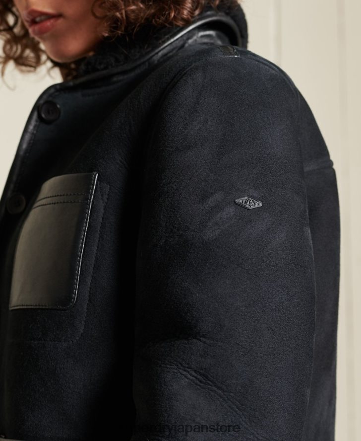 ムートン雑用ジャケット 女性 Superdry 衣類 黒 2J62PZ5546