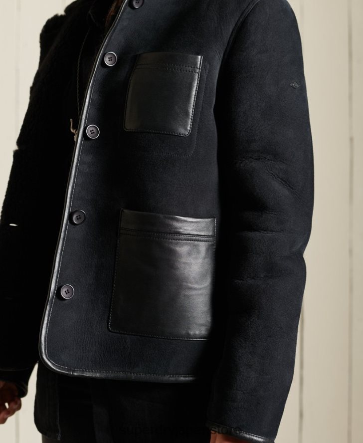 ムートン雑用ジャケット 女性 Superdry 衣類 黒 2J62PZ5546