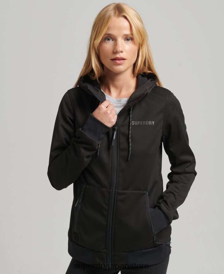 ハイテクソフトシェルジャケット 女性 Superdry 衣類 黒 2J62PZ5554