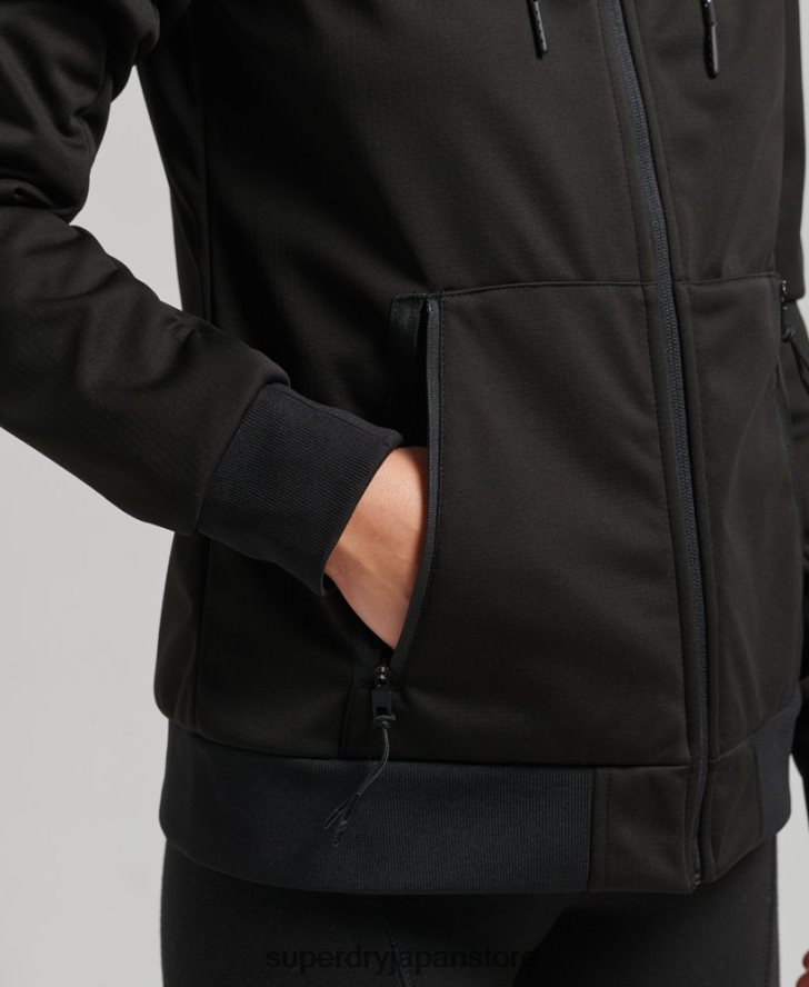 ハイテクソフトシェルジャケット 女性 Superdry 衣類 黒 2J62PZ5554