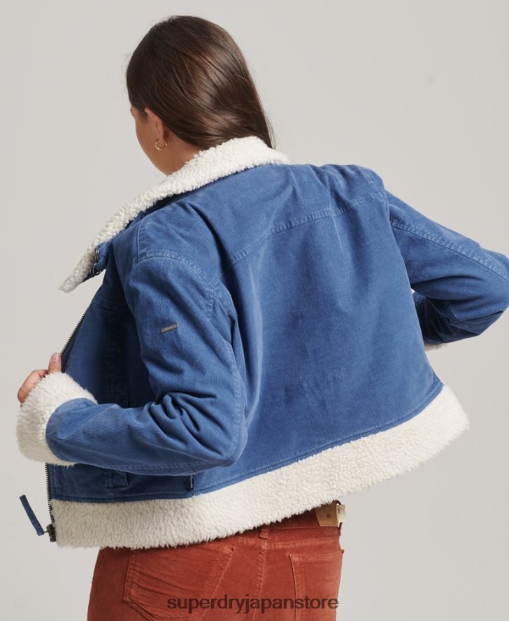 ボルグ裏地付きインディージャケット 女性 Superdry 衣類 青 2J62PZ5557