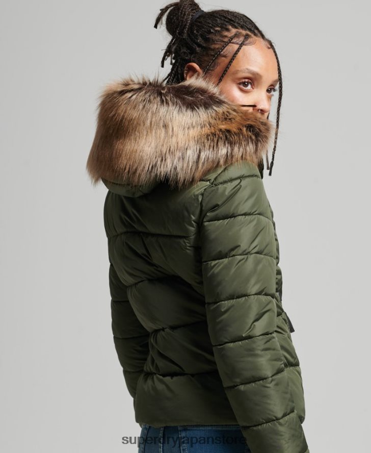 マウンテンフードフジラックスジャケット 女性 Superdry 衣類 カーキ 2J62PZ5558