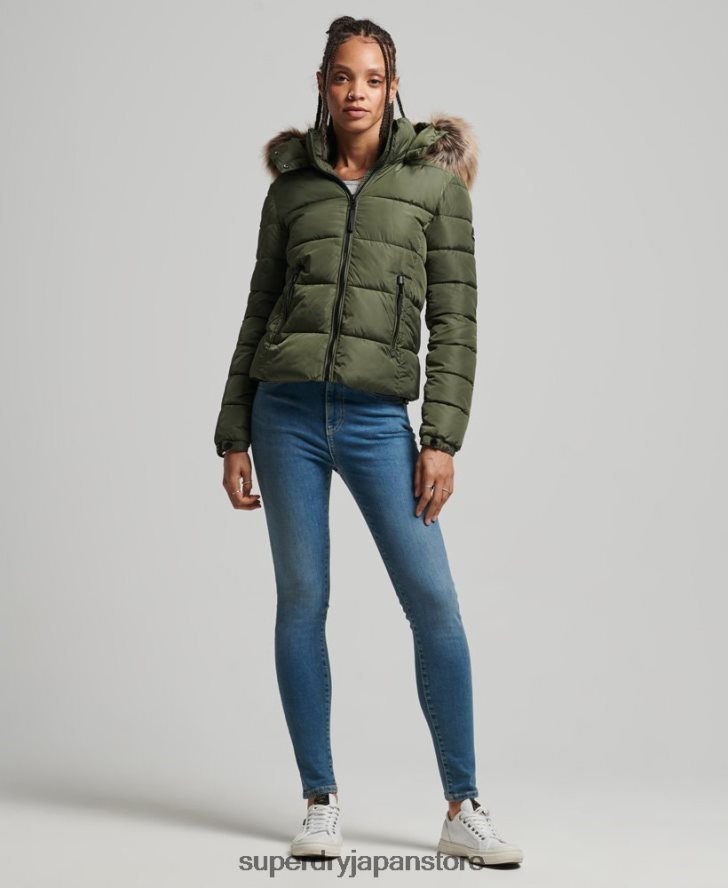 マウンテンフードフジラックスジャケット 女性 Superdry 衣類 カーキ 2J62PZ5558